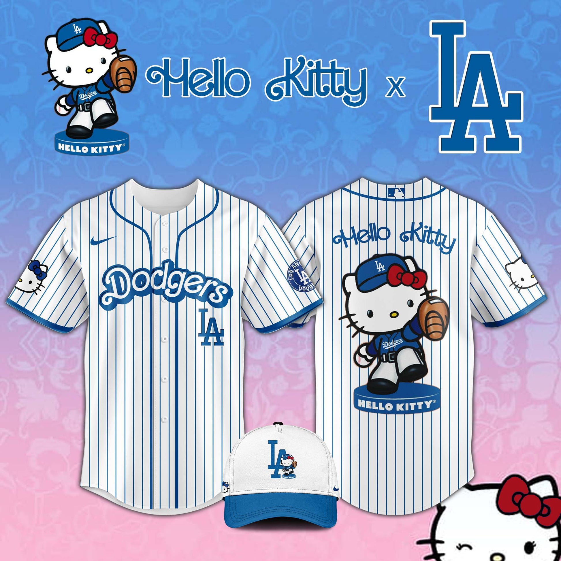 ,        Los Angeles Dodgers MLB x Hello Kitty Night Jersey Editions Limited