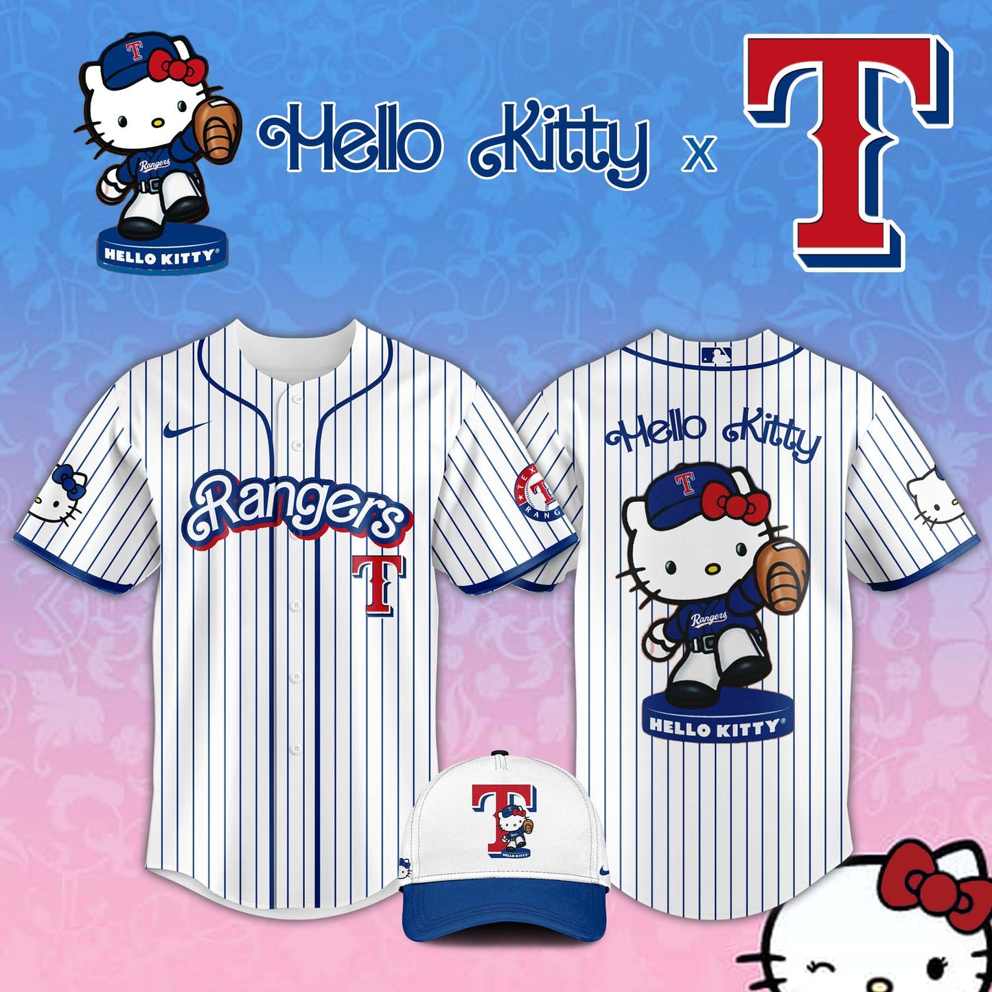 , Texas Rangers MLB x Hello Kitty Night Jersey Editions Limited