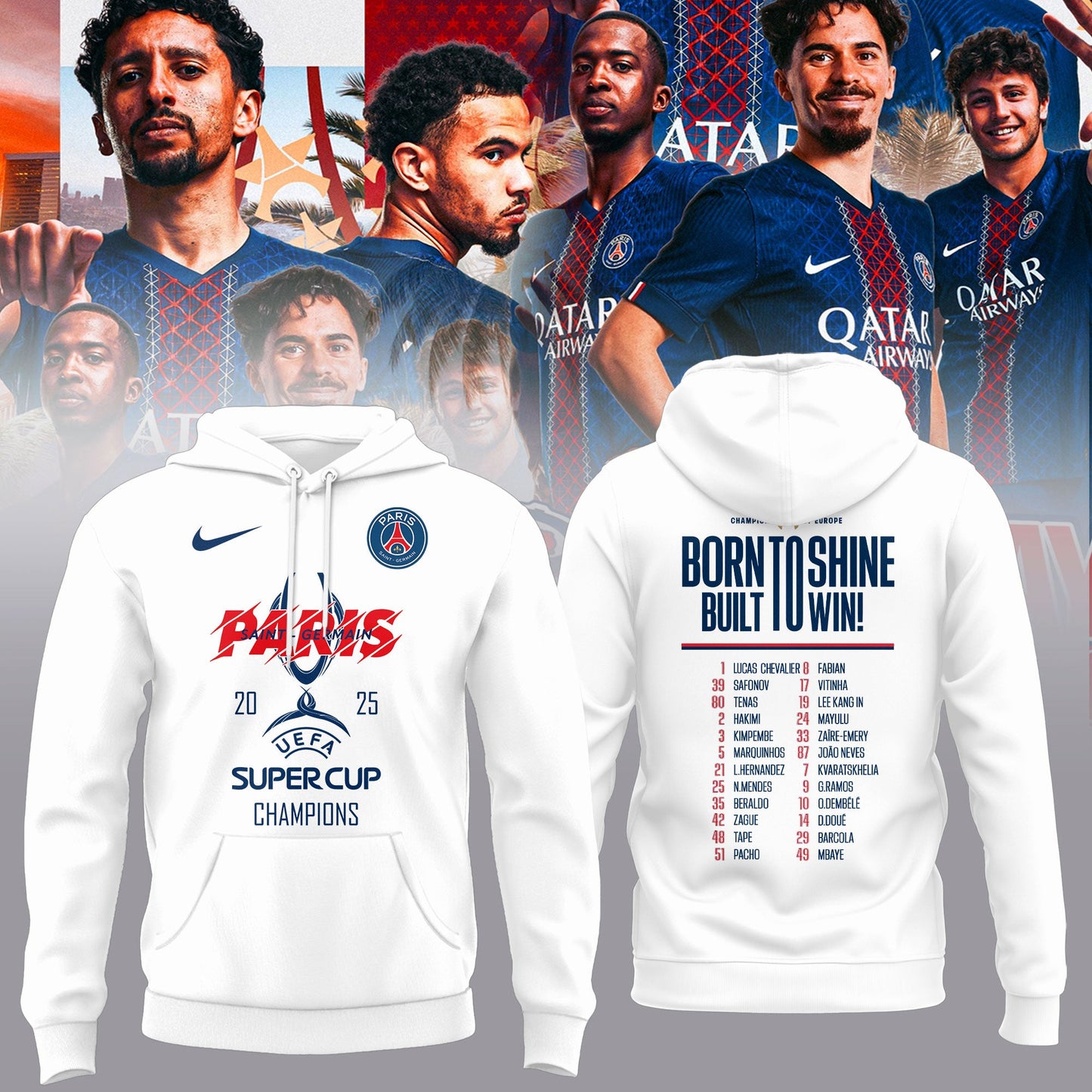 …PSG – UEFA SUPER CUP CHAMPIONS 2025 Shirt-white