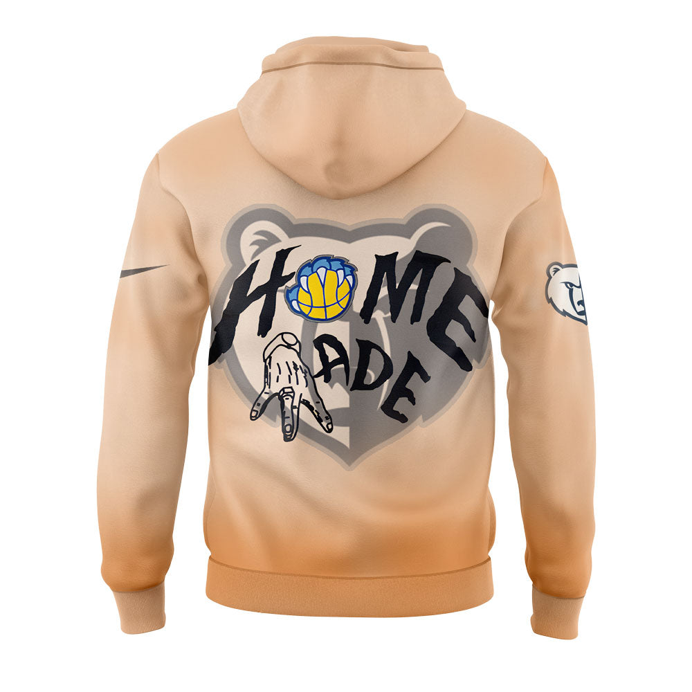 Memphis Grizzlies H🏀ME 〽️ADE Collection Brown Hoodie | ZS50