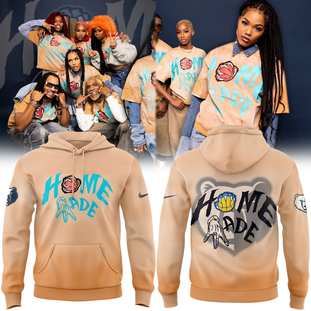 Memphis Grizzlies H🏀ME 〽️ADE Collection Brown Hoodie | ZS50