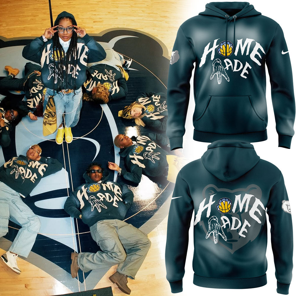 Memphis Grizzlies H🏀ME 〽️ADE Collection Dark Green Hoodie | RN86