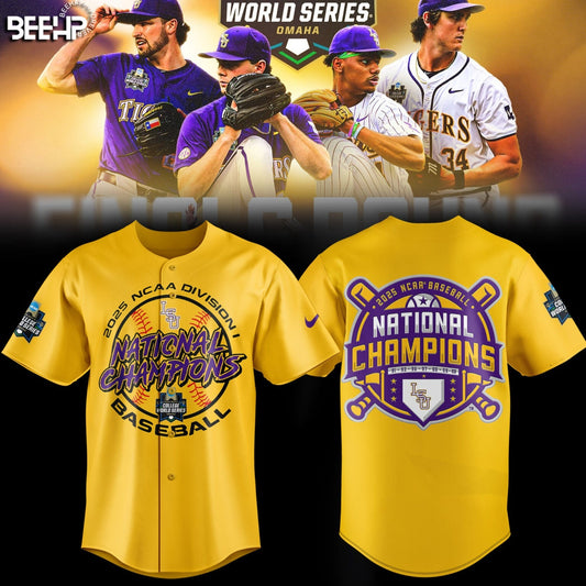 LSU Tigers Baseball Jersey 2025 NCAA Baseball Men’s College World Series Champions Jersey