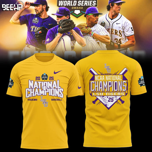 LSU Tigers Baseball T-Shirt - 2025 NCAA Baseball Men’s College World Series Champions T-Shirt