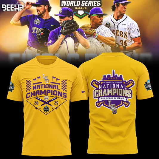 LSU Tigers Baseball T-Shirt - 2025 NCAA Baseball Men’s College World Series Champions T-Shirt