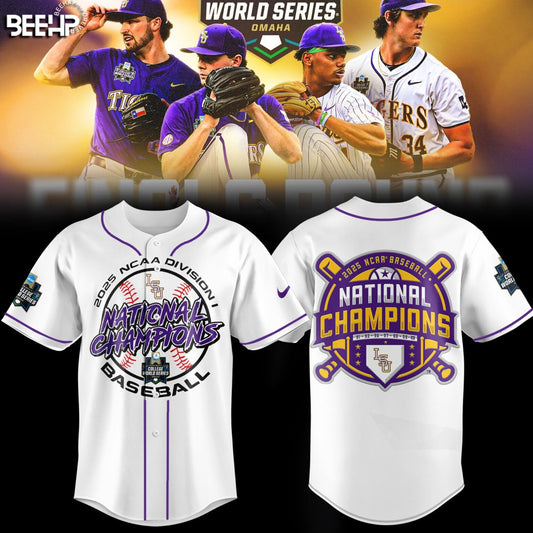 LSU Tigers Baseball Jersey 2025 NCAA Baseball Men’s College World Series Champions Jersey