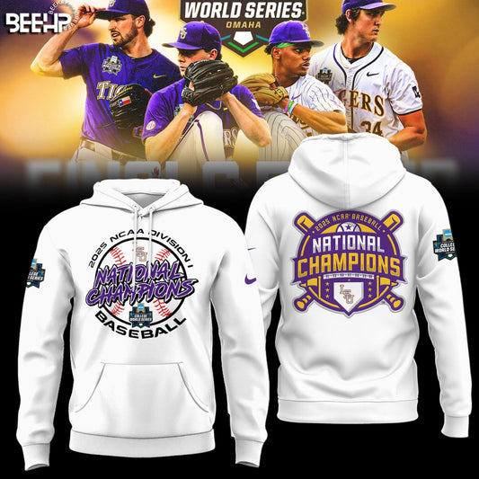 LSU Tigers Baseball Hoodie 2025 NCAA Baseball Men’s College World Series Champions Hoodie