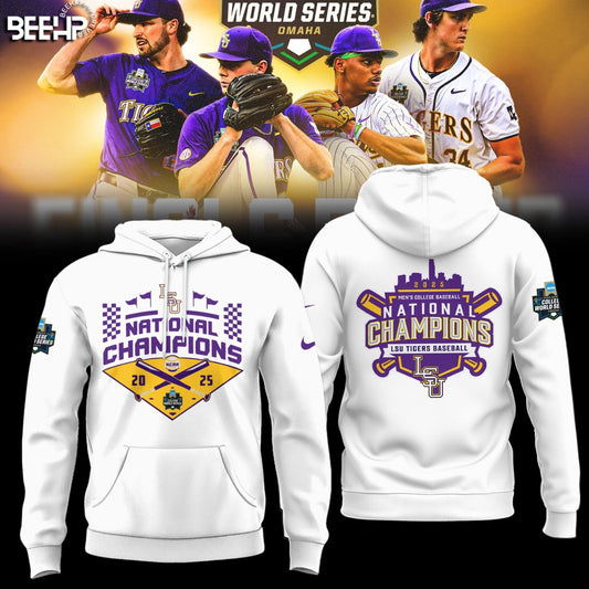 LSU Tigers Baseball Hoodie 2025 NCAA Baseball Men’s College World Series Champions Hoodie