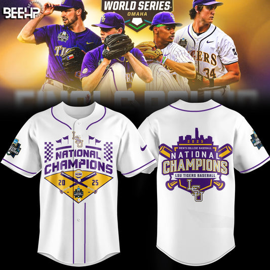 LSU Tigers Baseball Jersey 2025 NCAA Baseball Men’s College World Series Champions Jersey