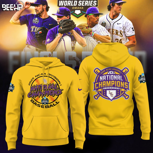 LSU Tigers Baseball Hoodie 2025 NCAA Baseball Men’s College World Series Champions Hoodie