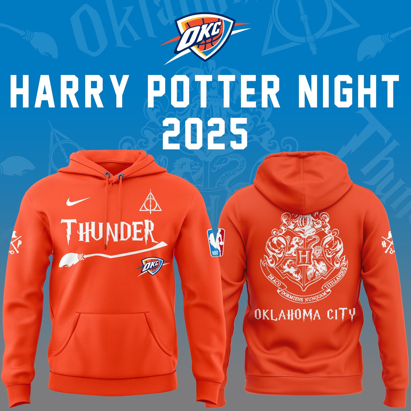 Special New Oklahoma City Thunder x Harry Potter Night Hoodie 2025