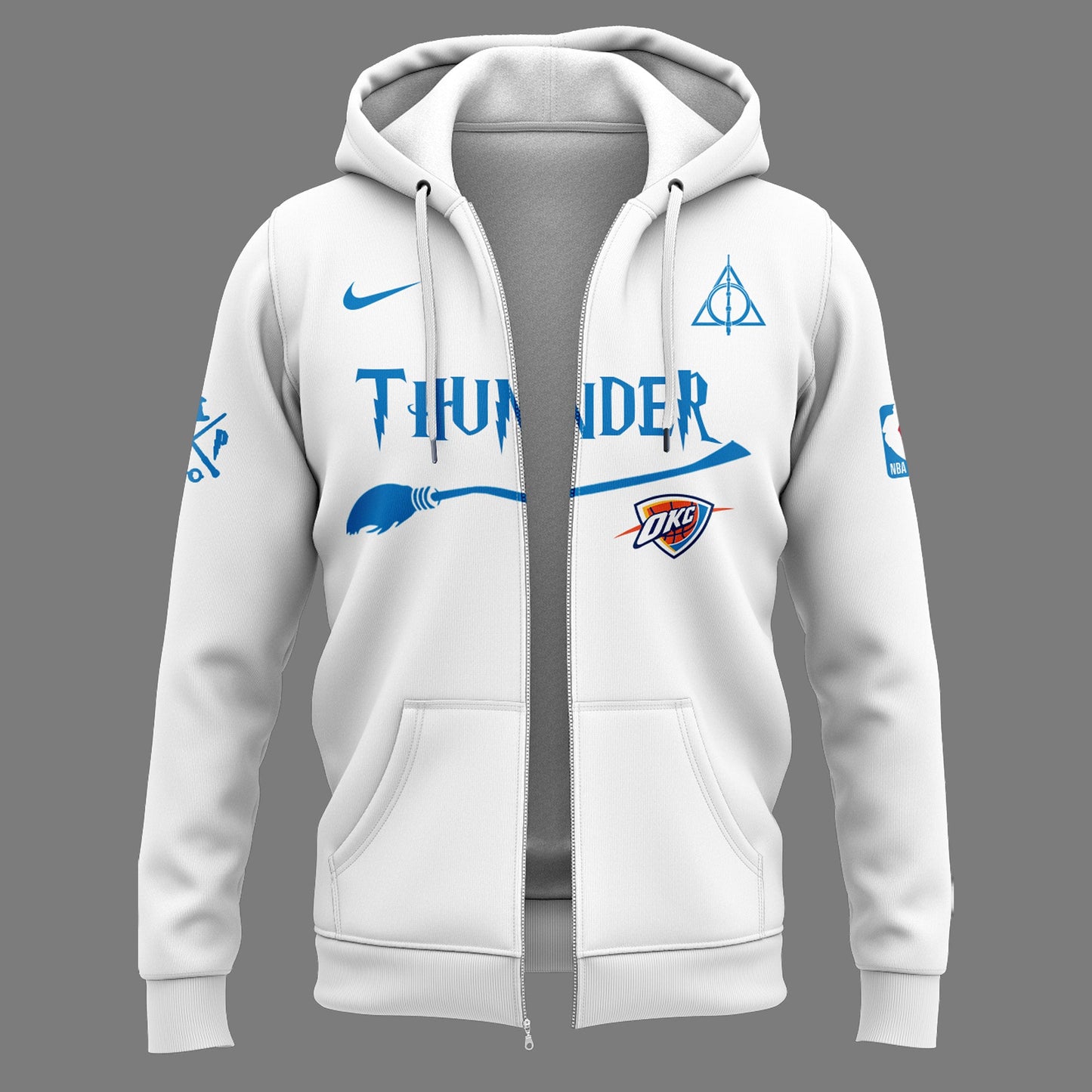 Special New Oklahoma City Thunder x Harry Potter Night White ZipHoodie 2025