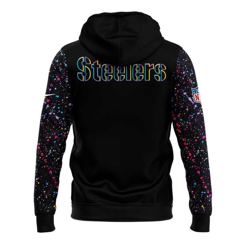 Men’s Black Pittsburgh Steelers 2025 Crucial Catch Club Pullover Hoodie