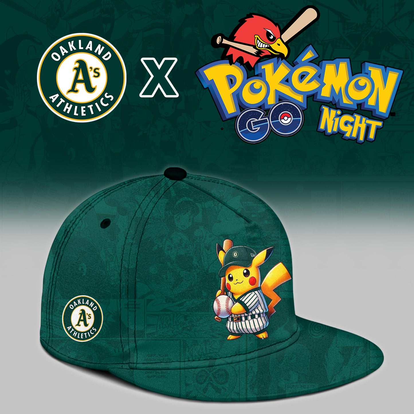 Oakland Athletics 2025 Pokémon GO Night Limited Jersey | SQ76