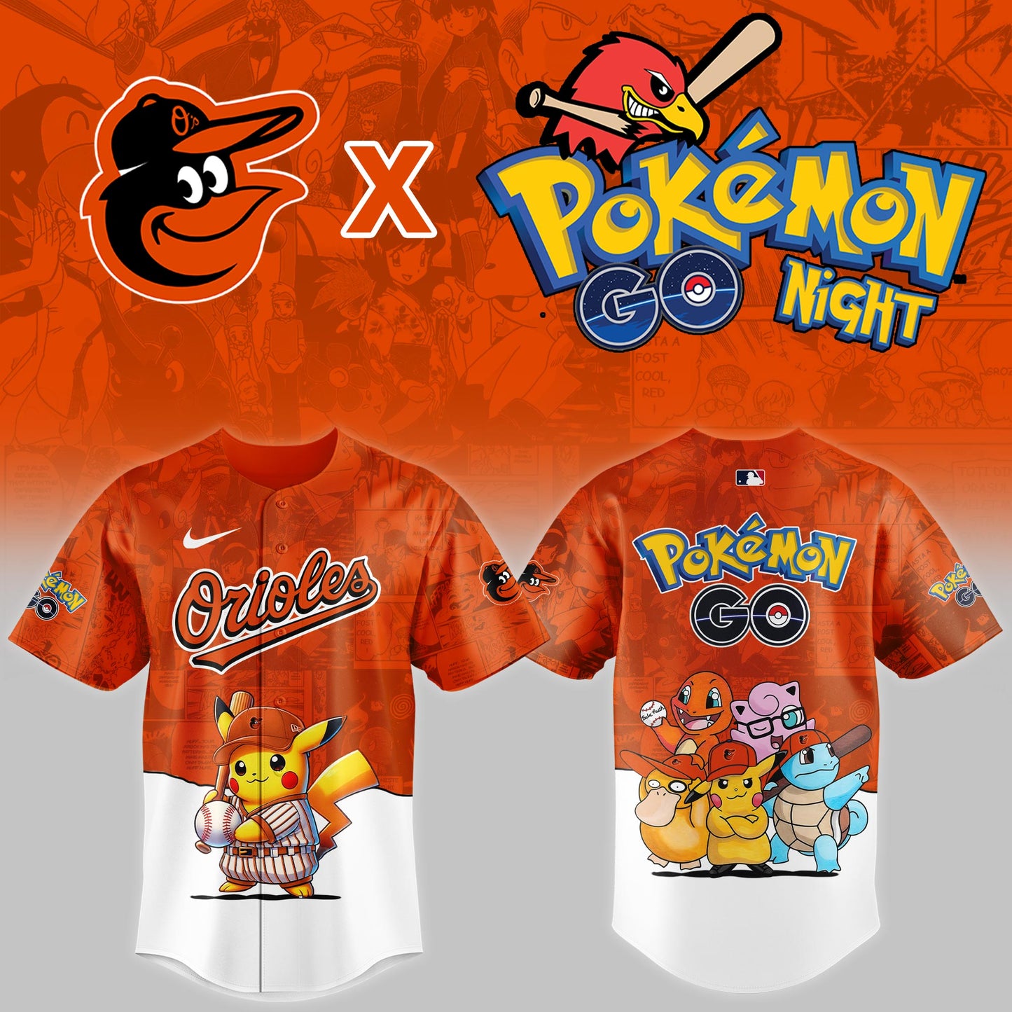 Baltimore Orioles 2025 Pokémon GO Night Limited Jersey | LQ48