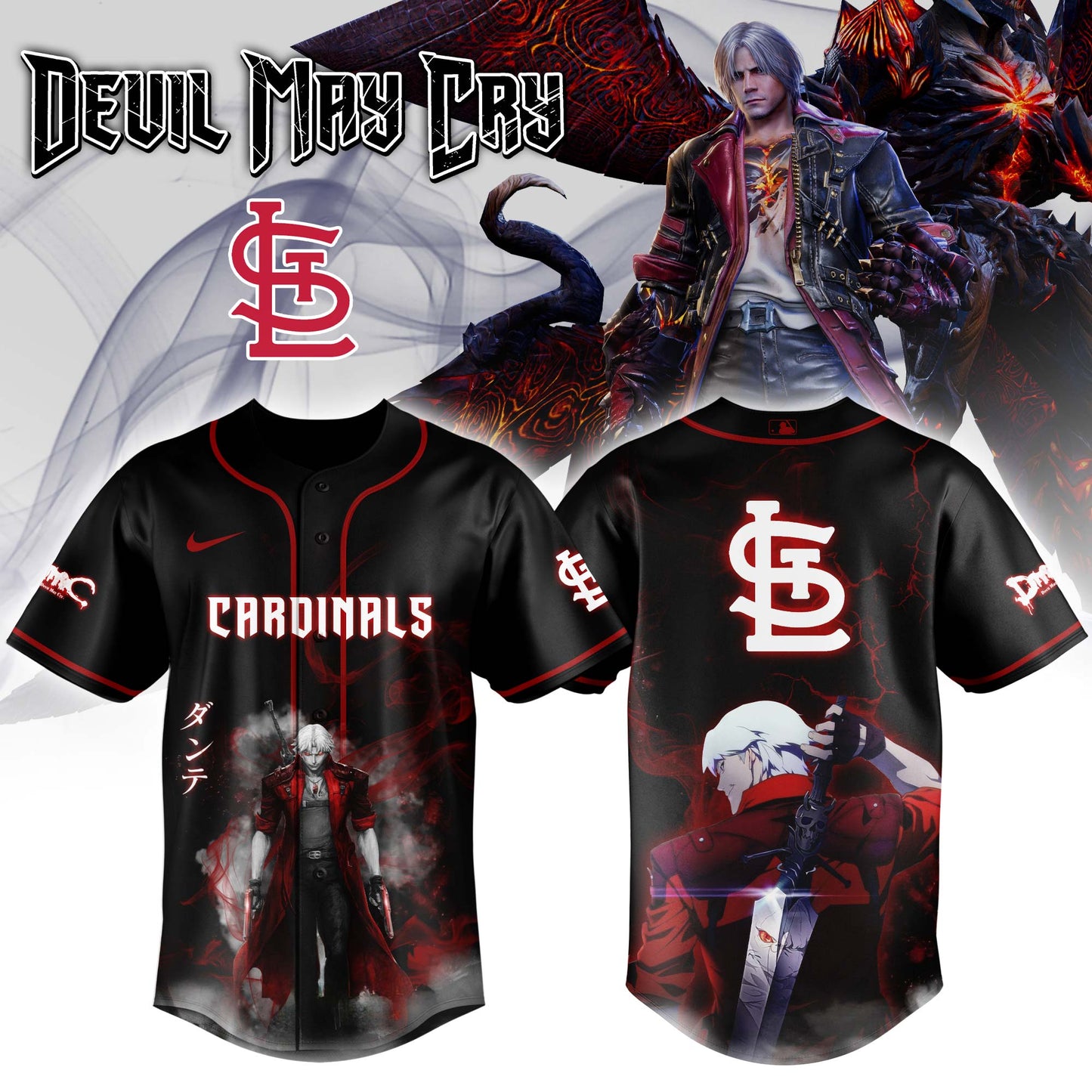 St.Louis Cardinals x Dante Devil May Cry Baseball Jersey Game Night 2025 Editons Limited | EC21