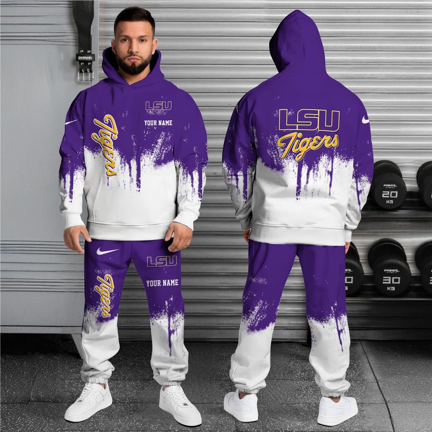 LSU TIGERS Hoodie Sweatpants Set,Custom Hoodie,Sport Hoodie Sweatpants Set,Sport Gifts FOR Fan LO14