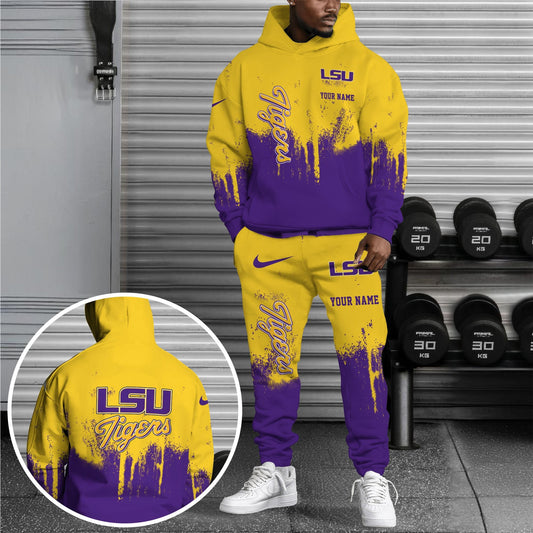 LSU TIGERS Hoodie Sweatpants Set,Custom Hoodie,Sport Hoodie Sweatpants Set,Sport Gifts FOR Fan SN43