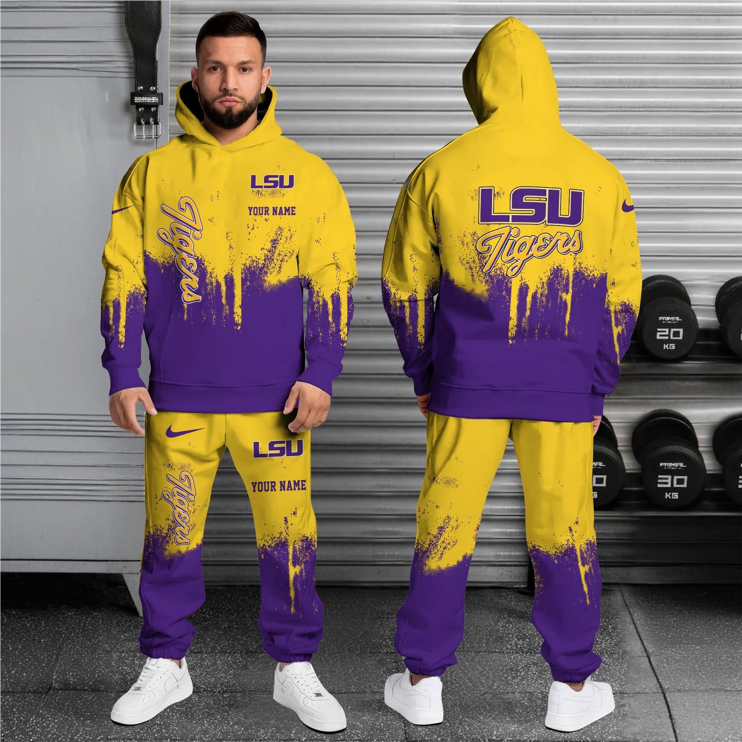LSU TIGERS Hoodie Sweatpants Set,Custom Hoodie,Sport Hoodie Sweatpants Set,Sport Gifts FOR Fan SN43