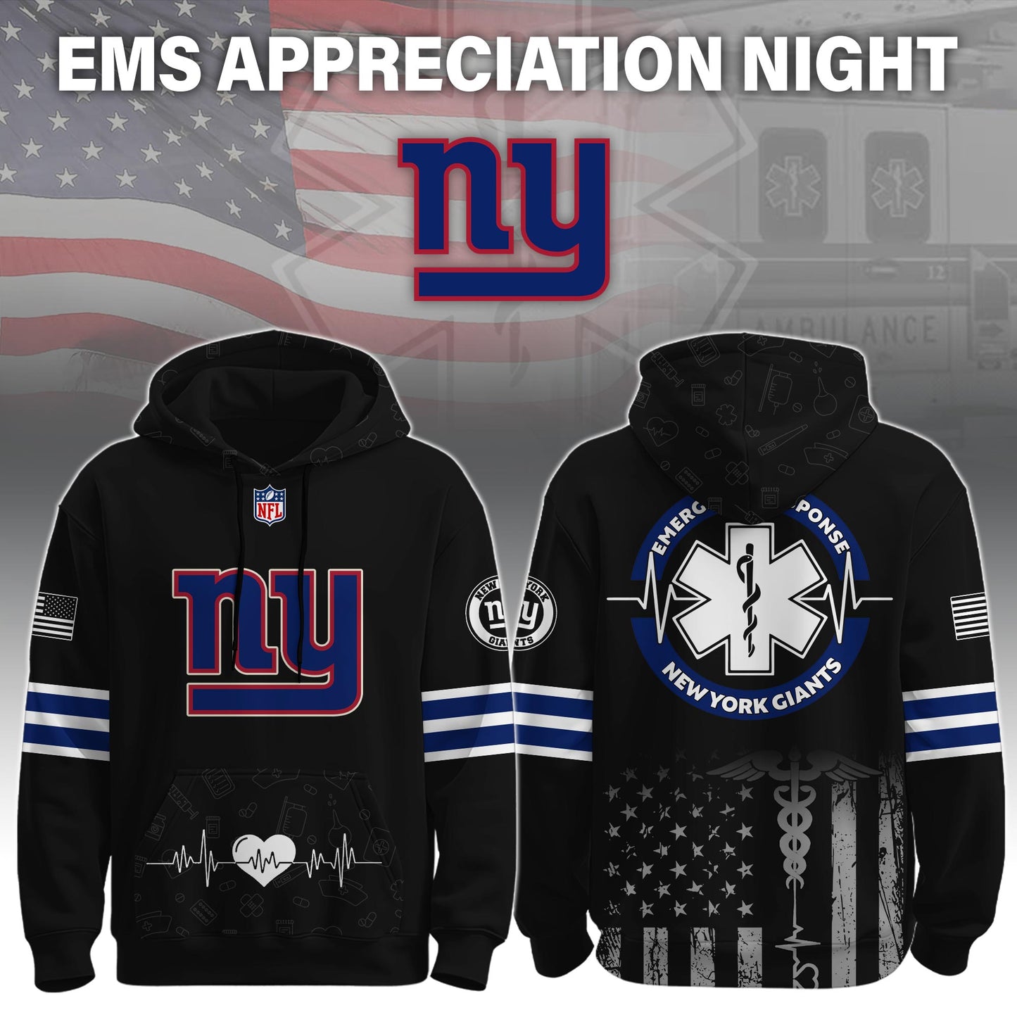 New York Giants x EMS Appreciation Night Game Hoodie