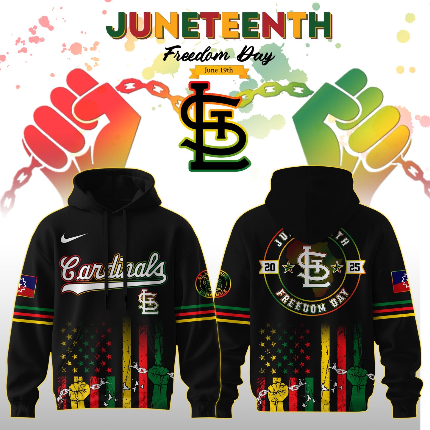 St.Louis Cardinals MLB x Juneteenth Freedom Day Edition Hoodie 2025 | YZ12