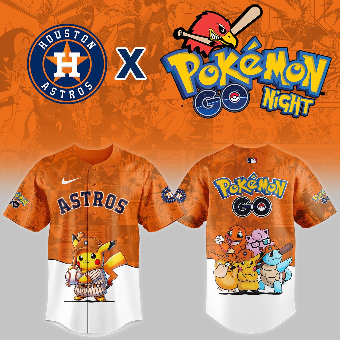 Houston Astros 2025 Pokémon GO Night Limited Jersey | NY38
