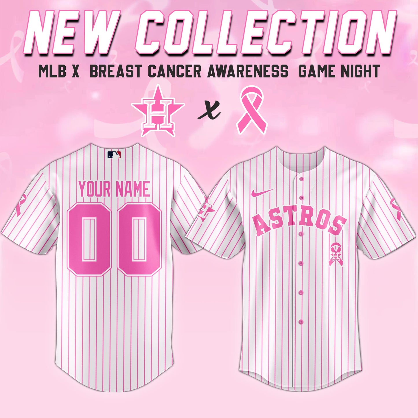 Houston Astros x Breast Cancer Awareness Game Night Jersey Editons Limited