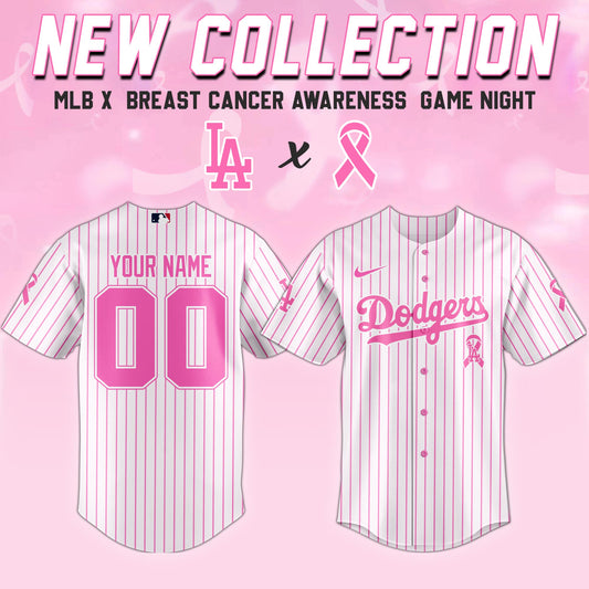 .Los Angeles Dodgers x  Breast Cancer Awareness Game Night Jersey Editons Limited
