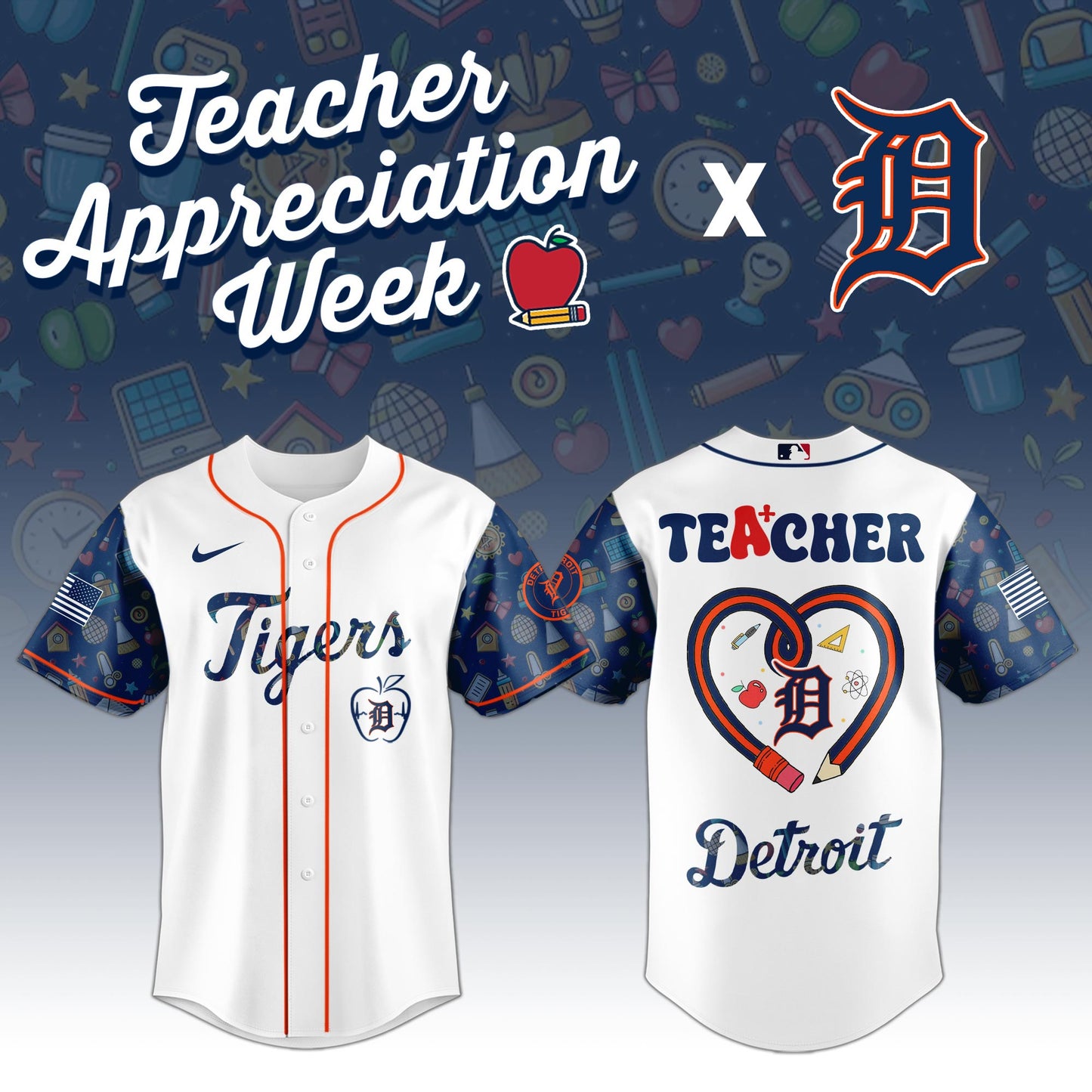 . Detroit Tigers MLB X Teacher Appreciation Week Edition Jersey 2025