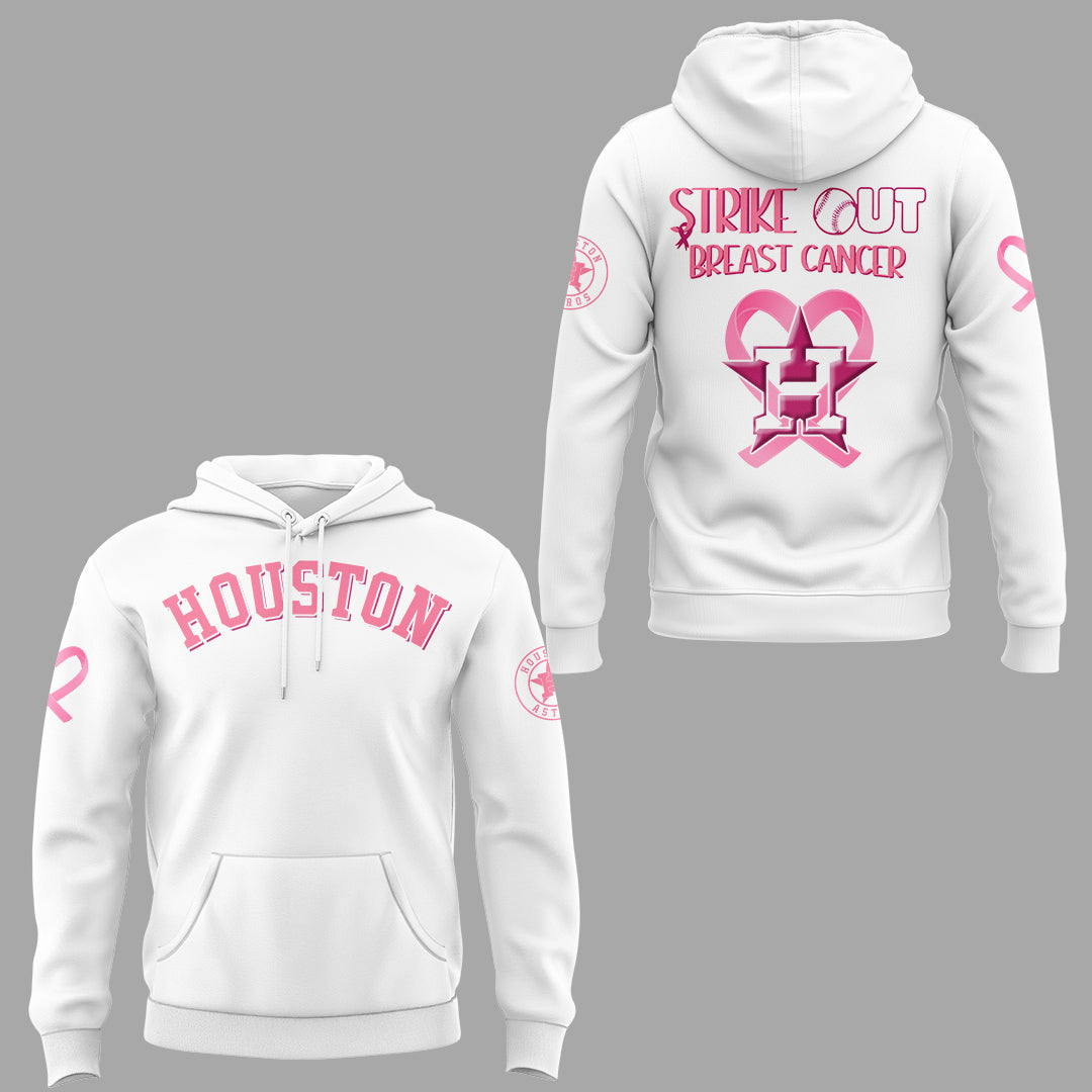 Limited Edition Houston Baseball Strike Out Cancer Hoodie-KC07122536