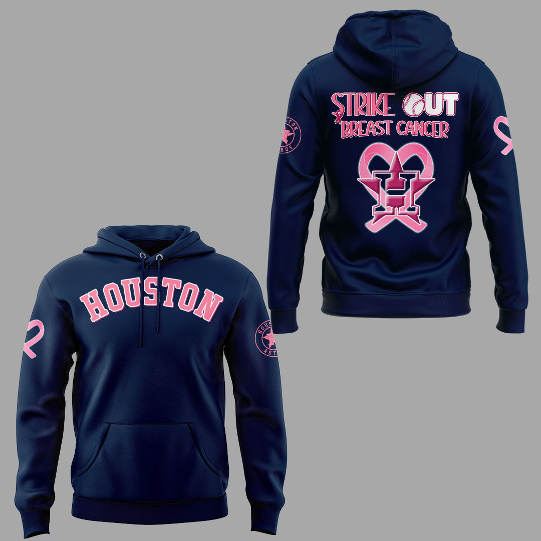 Limited Edition Houston Baseball Strike Out Cancer Hoodie-KC07122537