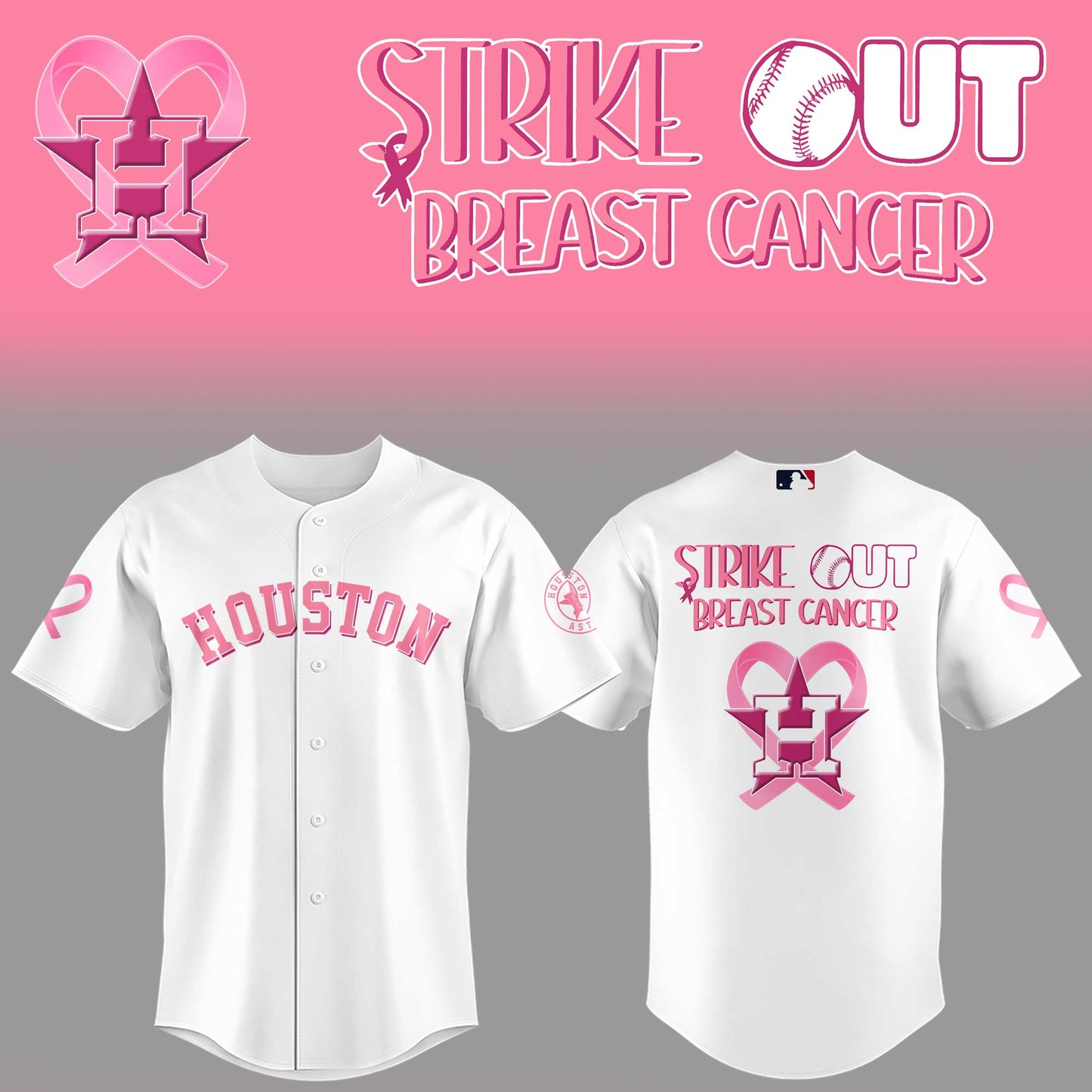Limited Edition Houston Baseball Strike Out Cancer Jersey-KC07122538