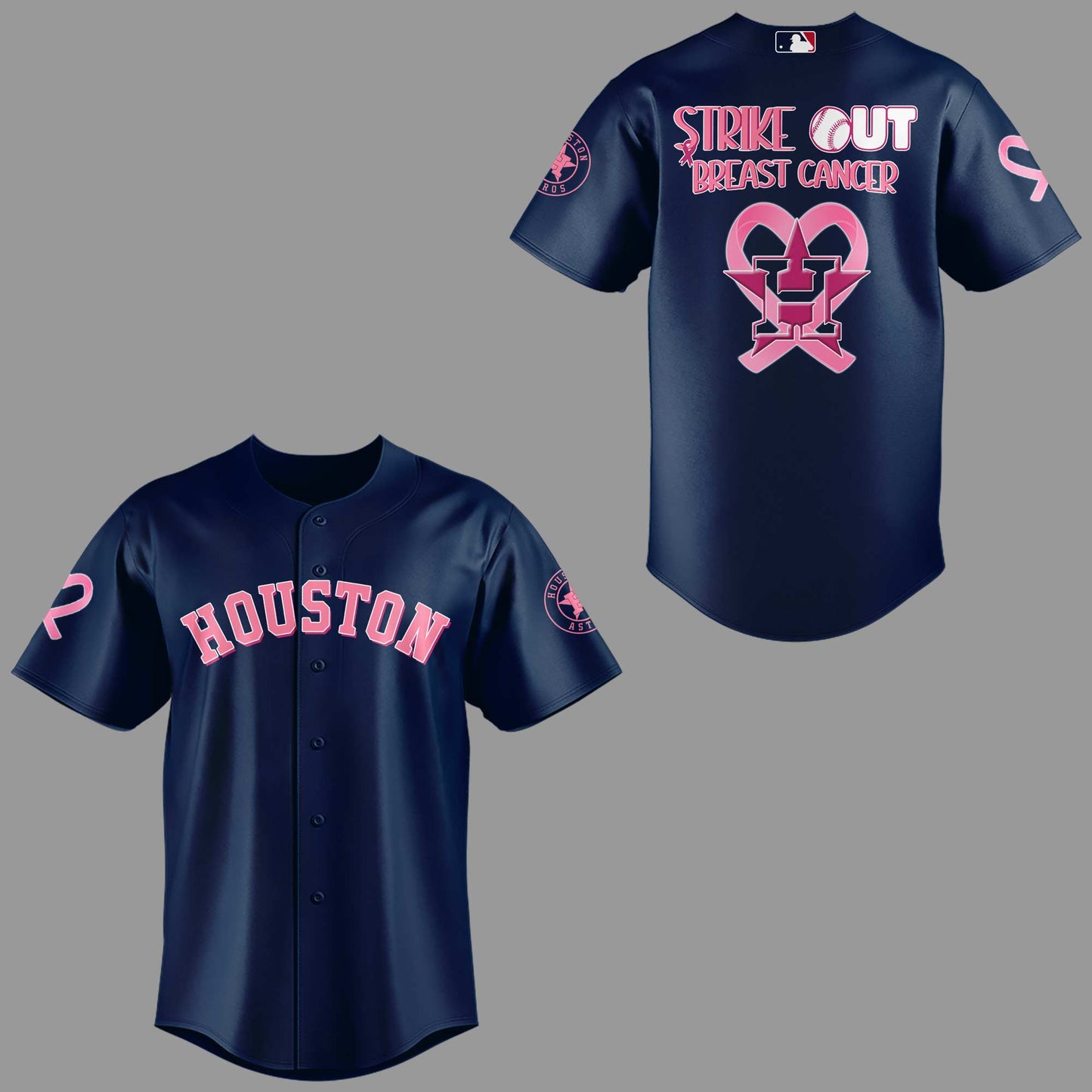 Limited Edition Houston Baseball Strike Out Cancer Jersey-KC07122539