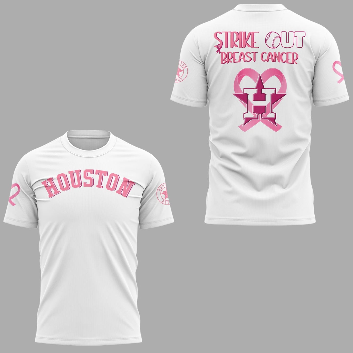 Limited Edition Houston Baseball Strike Out Cancer TShirt-KC07122542