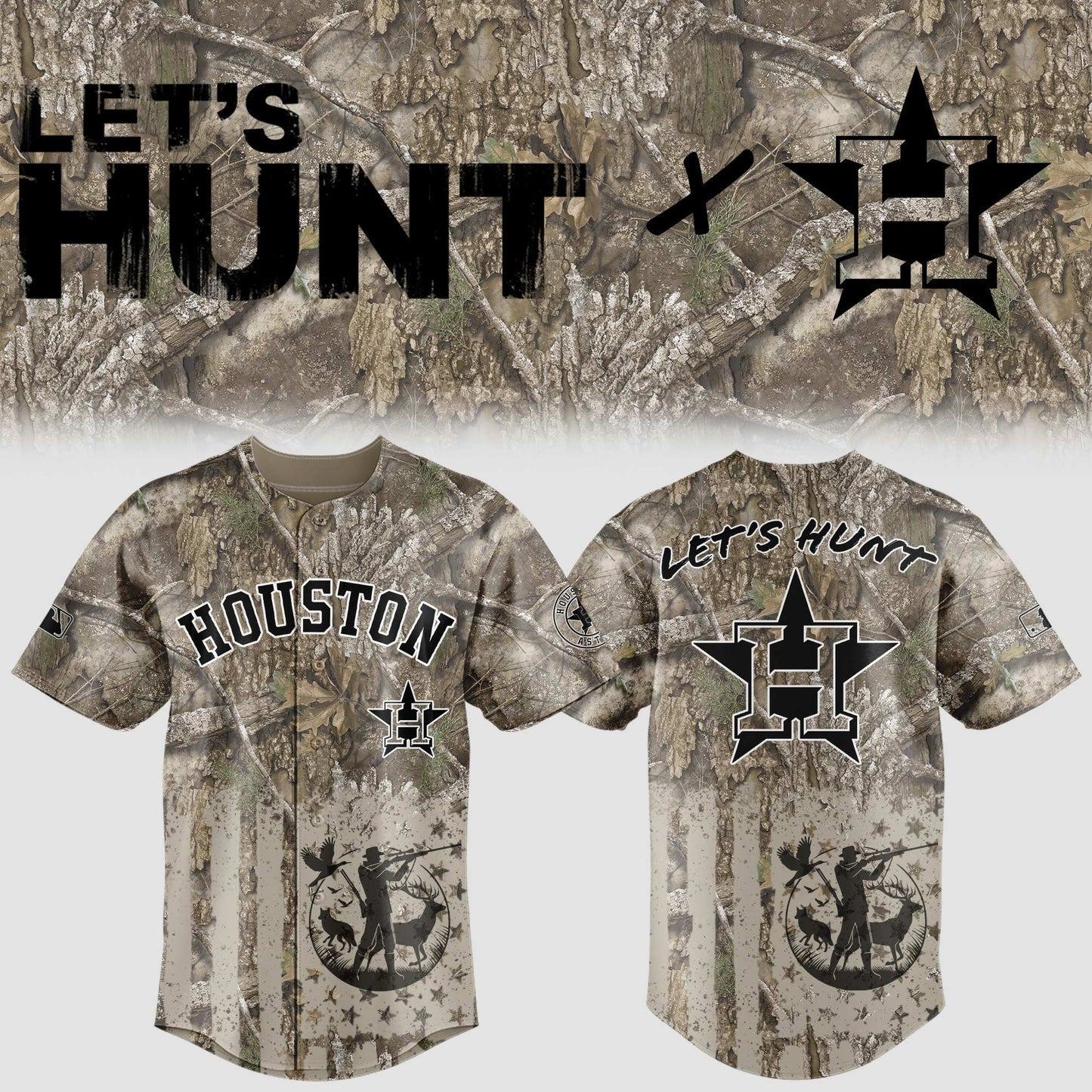 Limited Edition Astros Baseball Hunting Night Jersey-KC07292504