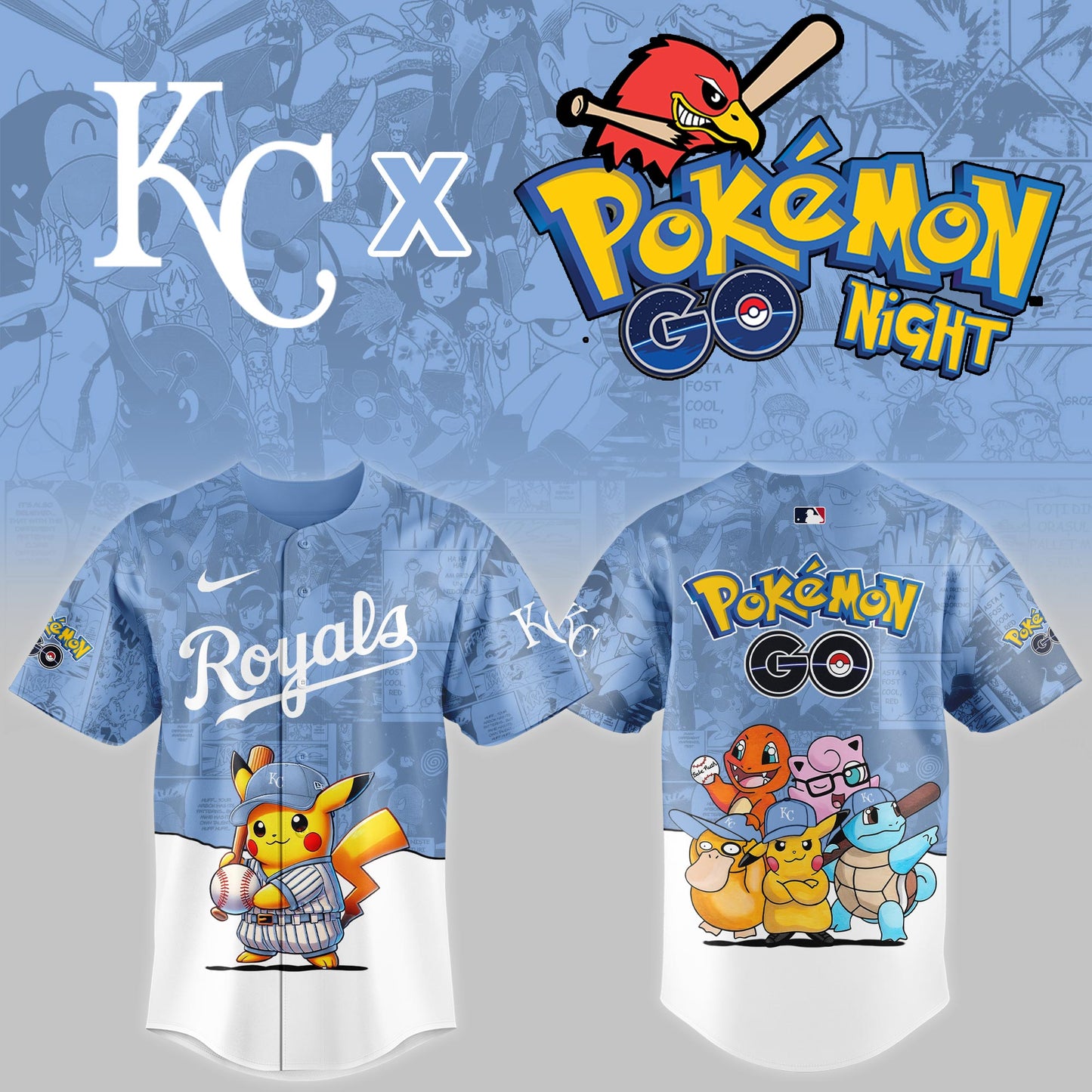 Kansas City Royals 2025 Pokémon GO Night Limited Jersey | MD36