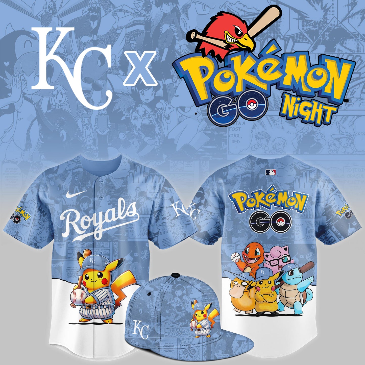 Kansas City Royals 2025 Pokémon GO Night Limited Jersey | MD36