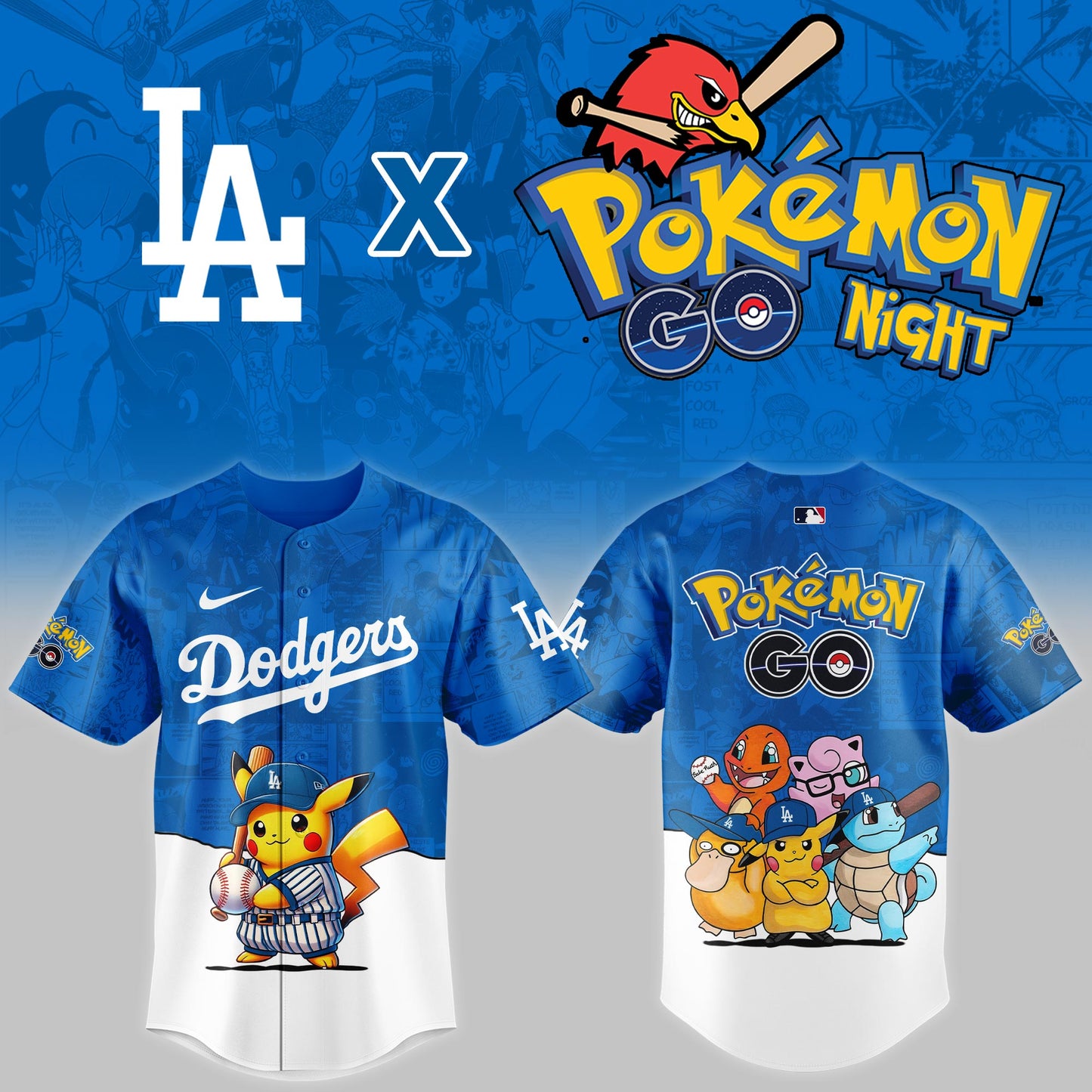 Los Angeles Dodgers 2025 Pokémon GO Theme Night Limited Jersey | ET58