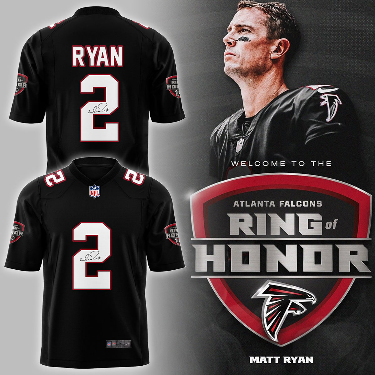 Atlanta Falcons 2025 Limited Matt Ryan Black Football Jersey