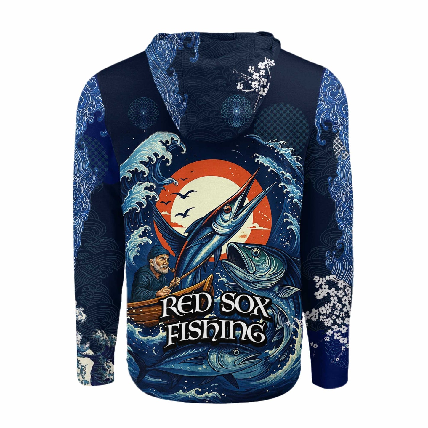 Boston Red Sox x Wave Hunter Fishing Limited Edition Long Sleeve Hoodie 2025