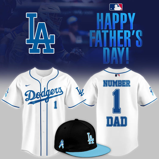 .Los Angeles Dodgers 2025 Fathers Day Number 1 Dad Limited Jersey