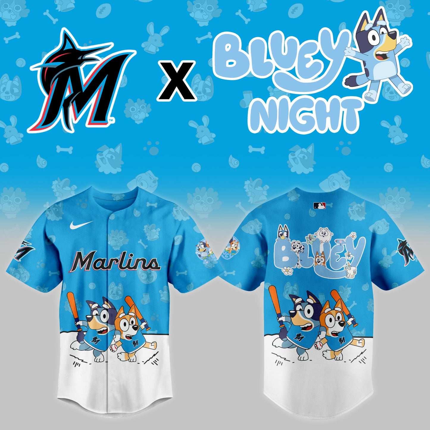 Miami Marlins 2025 Bluey Night Event Limited Jersey | TE85