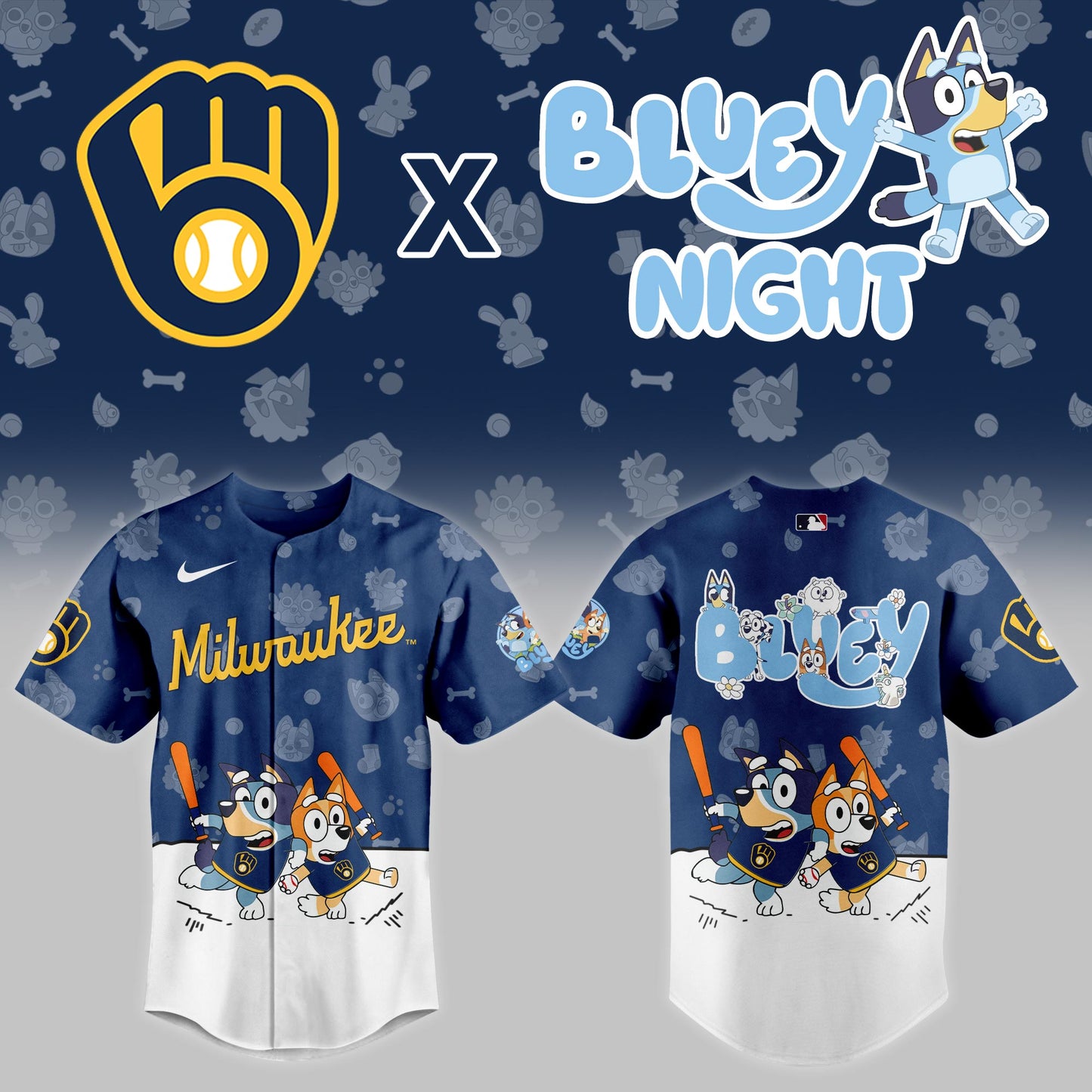 Milwaukee Brewers 2025 Bluey Night Event Limited Jersey | BQ52