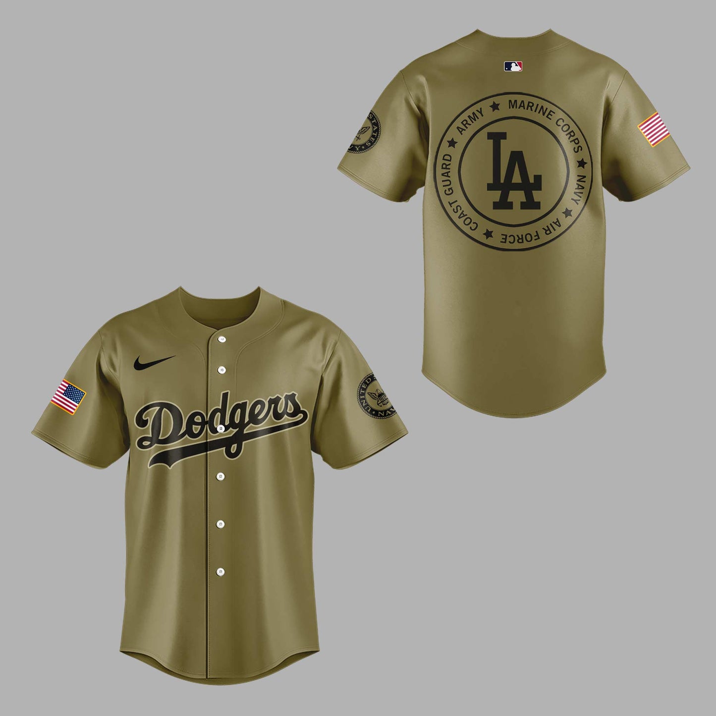 Limited Edition Dodgers x Military Appreciation Night Custom Logo 2025 Jersey