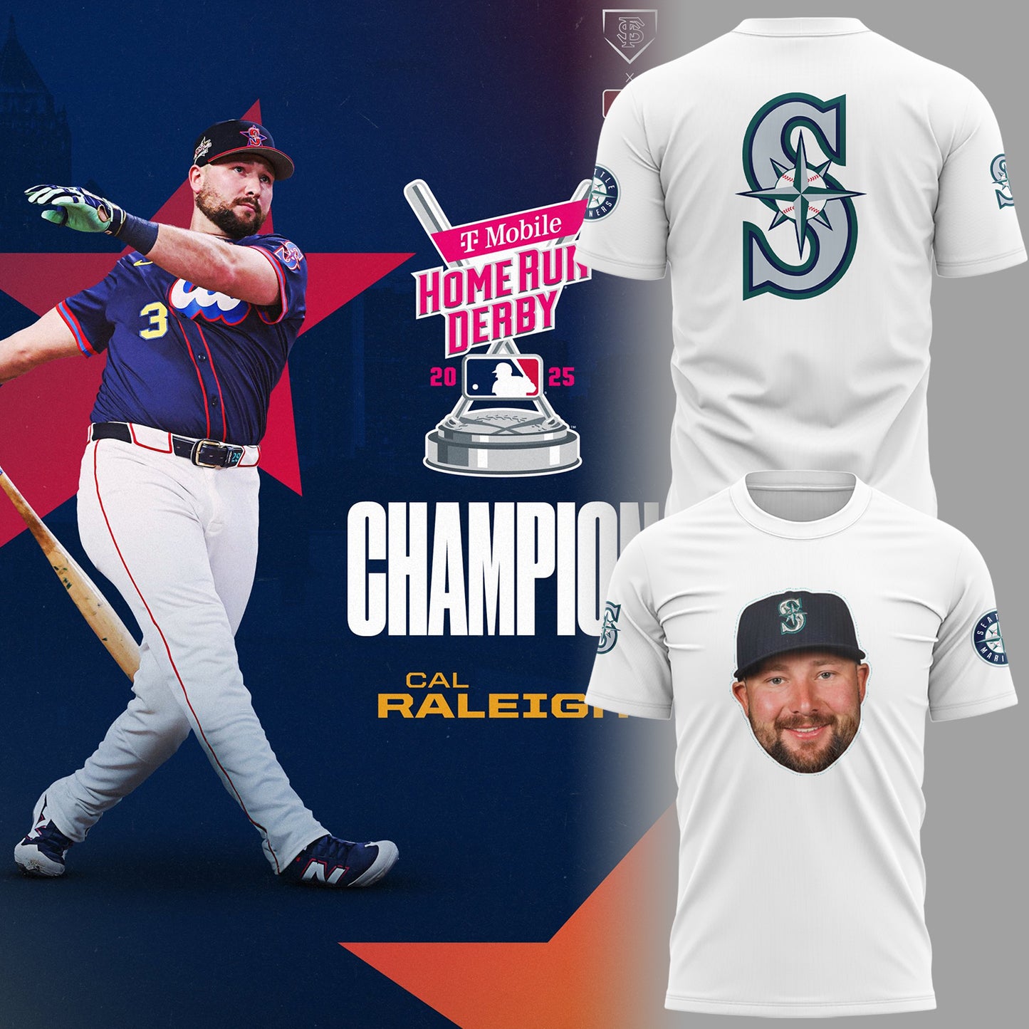 Limited Edition Cal Raleigh Chanpions 2025 TShirt-ND07152543