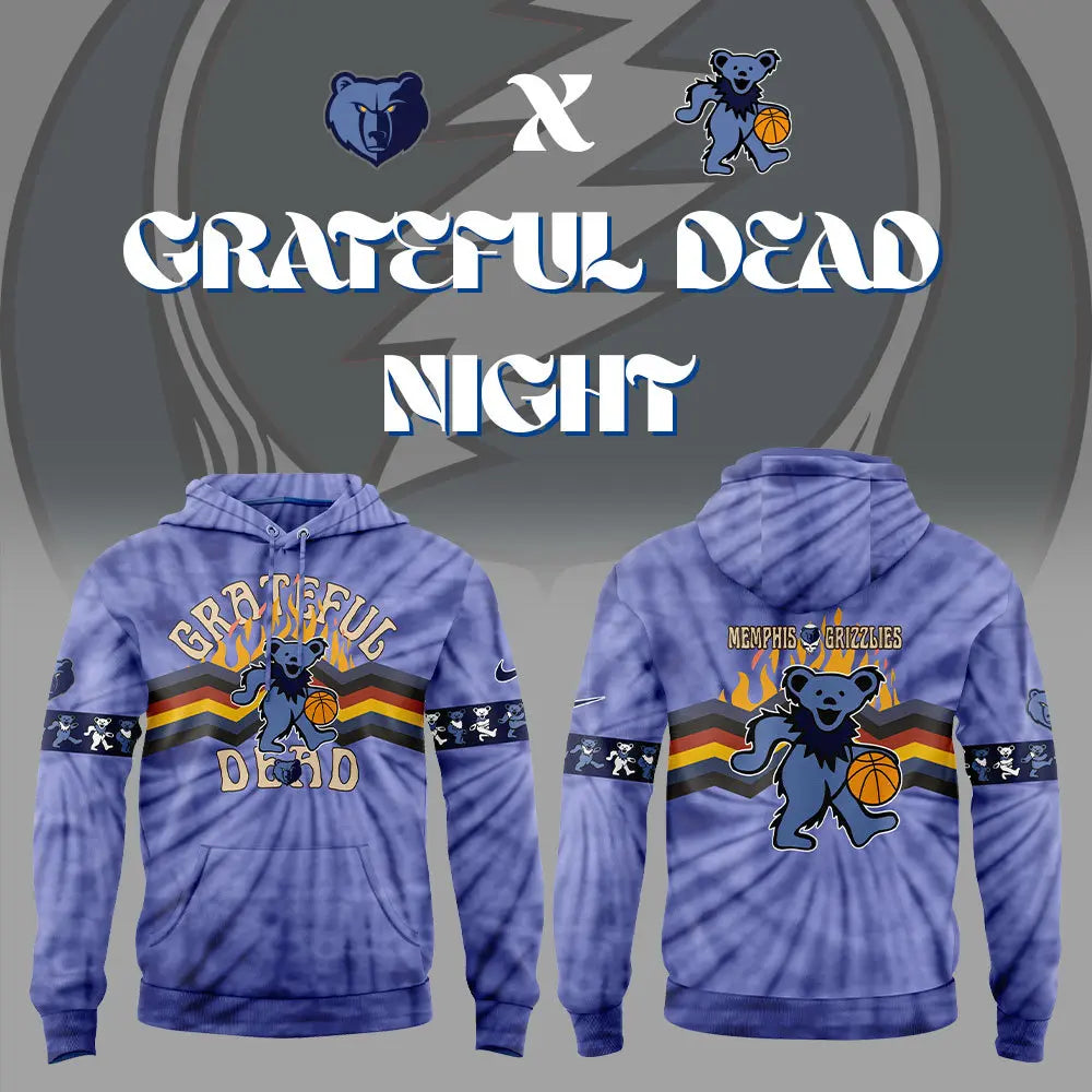 Limited Edition Nike Memphis Grizzlies Grateful Dead Night Hoodie Set | HZ43