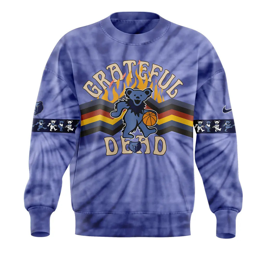 Limited Edition Nike Memphis Grizzlies Grateful Dead Night Sweatshirt+NT22112406ID10DS11 | LT76