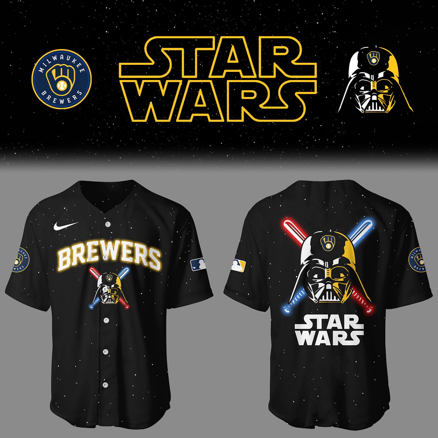 Brewers Baseball 2025 Limited "Brewers x Stars Wars" Black Jersey-PU25031314