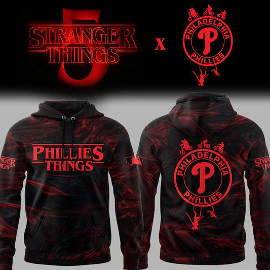 Limited Edition Phillies Baseball Stranger Things Night Hoodie-PU25071717
