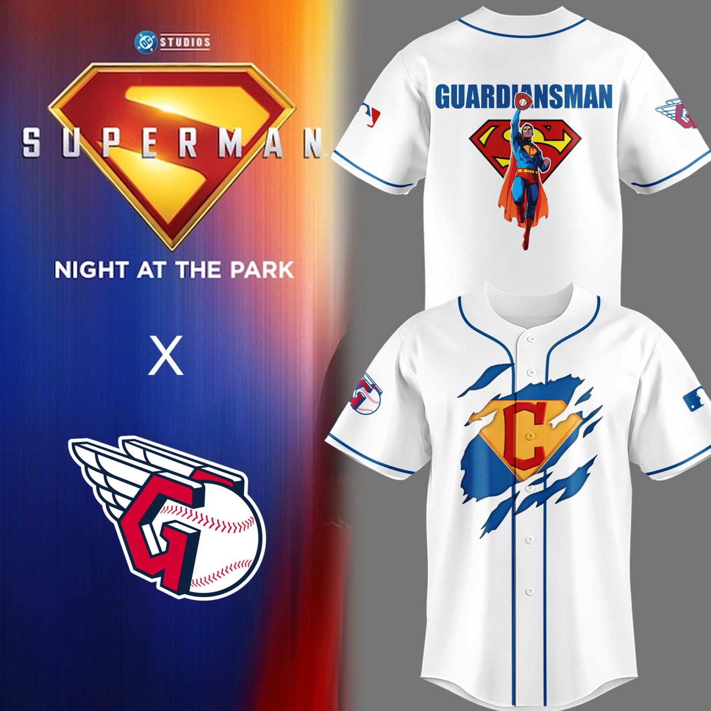 Limited Edition Guardians Baseball Superman Night Jersey